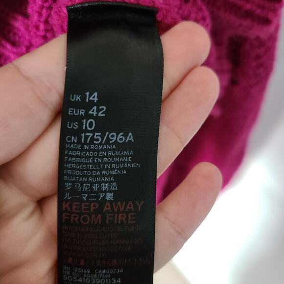 Top Shop Thick Sweater Magenta Pink Size 10 - Picture 4 of 5